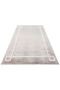 LUGANO LUG 07 GRİ KREM Art Deco Modern Bordürlü Yüksek Kalite Sık Dokuma Salon Halısı 160x230 cm