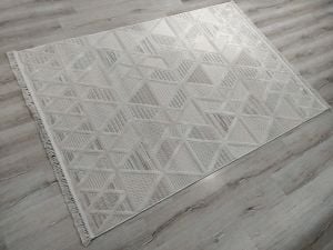 Aruna 33615D Krem Hav Toz Vermeyen Yumuşak Dokulu Modern Iskandinav Halı 200x290 cm