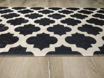 YamalıHome Style M7510Moda Maça Siyah 80x150 cm Baskı Kilim