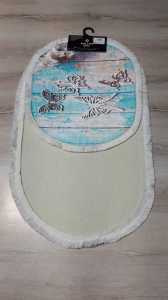 Yamalı Home Banyo EvaK6707  2'li Klozet Takımı Oval Banyo Paspası