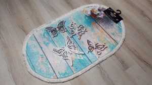 Yamalı Home Banyo EvaK6707  2'li Klozet Takımı Oval Banyo Paspası