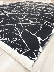 Yamalı Home Allegro 9043 Siyah Beyaz Kilim 160x230cm