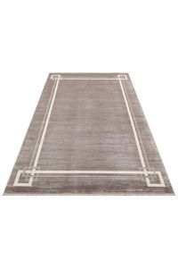 LUGANO LUG 07 GRİ KREM Art Deco Modern Bordürlü Yüksek Kalite Sık Dokuma Salon Halısı 160x230 cm