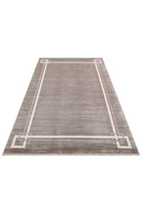 LUGANO LUG 07 GRİ KREM Art Deco Modern Bordürlü Yüksek Kalite Sık Dokuma Salon Halısı 160x230 cm