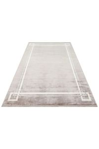 LUGANO LUG 07 GRİ KREM Art Deco Modern Bordürlü Yüksek Kalite Sık Dokuma Salon Halısı 160x230 cm