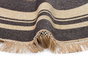 BROOKLYN BRK 09 D.GREY Hasır Görünümlü Kaymaz Renkli Dokuma Modern Kilim