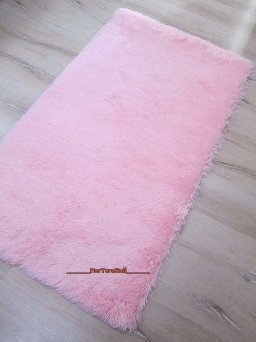Doğuş Peluş Tavşan Tüyü 80x140cm Kaymaz Tabanlı Halı Pembe