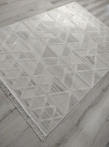 Aruna 33615D Krem Hav Toz Vermeyen Yumuşak Dokulu Modern Iskandinav Halı 160x230 cm