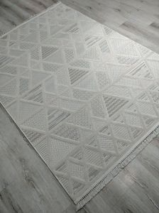 Aruna 33615D Krem Hav Toz Vermeyen Yumuşak Dokulu Modern Iskandinav Halı 200x290 cm