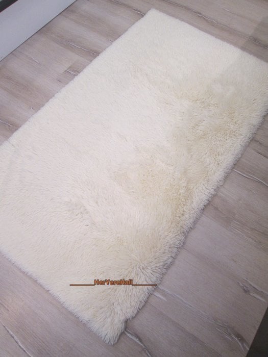 Doğuş Peluş Tavşan Tüyü 100x140cm Kaymaz Tabanlı Halı Kemik