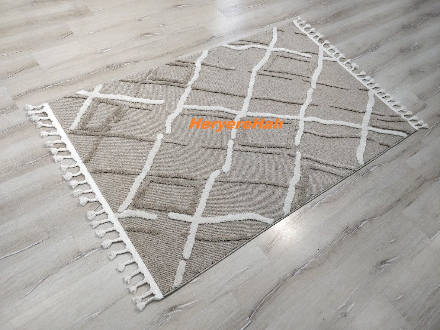 Eko Halı Terazzo TRZ04 Bej Beyaz  İskandinav Halı 120x180 cm