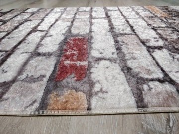 YamalıHome Style V4159Yeşil Hardal 160x230 cm Baskı Kilim