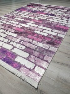 YamalıHome Style V4163 Fuşya Duvar 160x230 cm Baskı Kilim