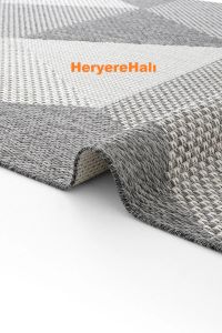 MONO MNO 03 GREY Hav Toz Vermez Kaymaz Tabanlı Şık Leke Tutmaz Yeni Sisal Kilim 120x180 cm