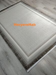YamalıHome Quka Halı Bodrum %100 Akrilik Vizon Kahve Gri Krem Renkli 160X230 cm Modern Halı