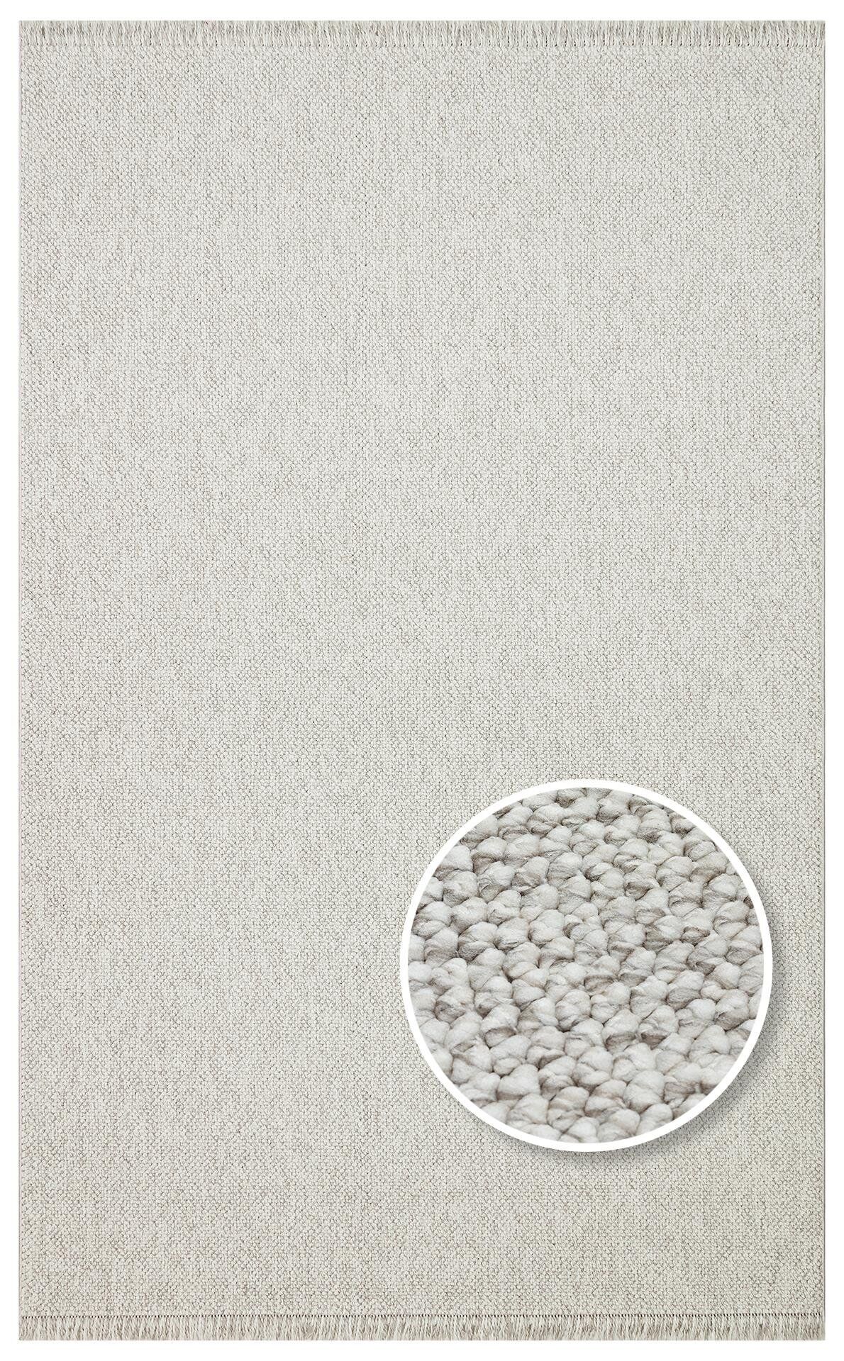 OSLO OSL PLAIN GREY Hav Toz Vermez Hasır Dokuma Modern Makine Halısı 160x230 cm