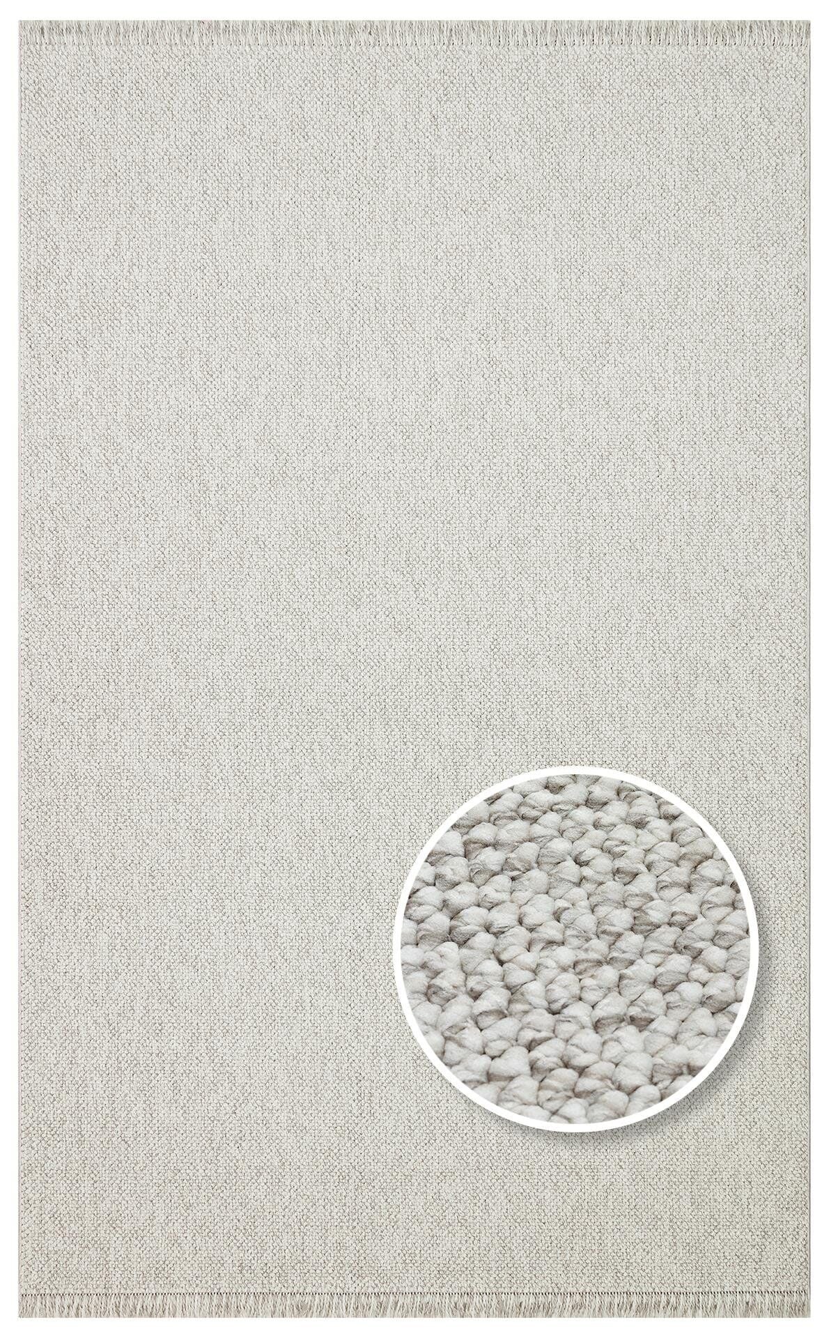 OSLO OSL PLAIN GREY Hav Toz Vermez Hasır Dokuma Modern Makine Halısı 160x230 cm