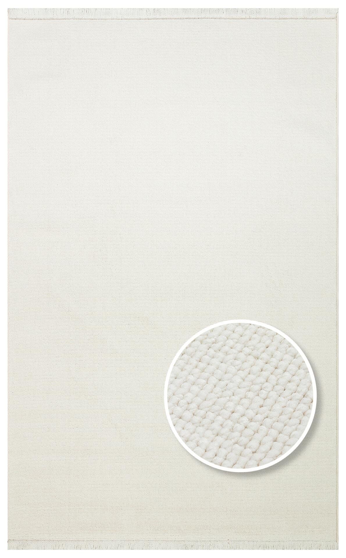 OSLO OSL PLAIN WHITE Hav Toz Vermez Hasır Dokuma Modern Makine Halısı 160x230 cm
