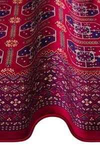 SATEEN AFGHAN SFG 02 RED Yıkanabilir Afgan Desenli Hav Toz Vermeyen Kaymaz Tabanlı Sık Dokuma Halı 80x150 cm