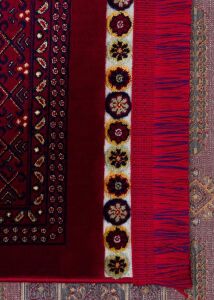 SATEEN AFGHAN SFG 02 RED Yıkanabilir Afgan Desenli Hav Toz Vermeyen Kaymaz Tabanlı Sık Dokuma Halı 80x150 cm