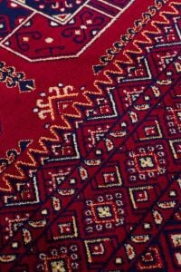 SATEEN AFGHAN SFG 02 RED Yıkanabilir Afgan Desenli Hav Toz Vermeyen Kaymaz Tabanlı Sık Dokuma Halı 80x150 cm