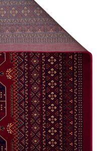 SATEEN AFGHAN SFG 02 RED Yıkanabilir Afgan Desenli Hav Toz Vermeyen Kaymaz Tabanlı Sık Dokuma Halı 80x150 cm