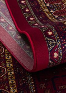 SATEEN AFGHAN SFG 03 RED Yıkanabilir Afgan Desenli Hav Toz Vermeyen Kaymaz Tabanlı Sık Dokuma Halı 80x150 cm