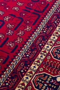 SATEEN AFGHAN SFG 03 RED Yıkanabilir Afgan Desenli Hav Toz Vermeyen Kaymaz Tabanlı Sık Dokuma Halı 80x150 cm