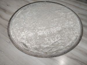 Yamalı Home Halı Perla 2401 Vizon Kadife İnce Halı 160x160 cm Yuvarlak