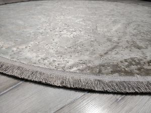 Yamalı Home Halı Perla 2401 Vizon Kadife İnce Halı 160x160 cm Yuvarlak