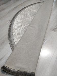 Yamalı Home Halı Perla 2401 Vizon Kadife İnce Halı 160x160 cm Yuvarlak