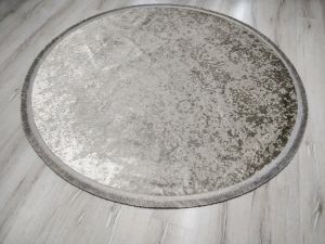 Yamalı Home Halı Perla 2401 Vizon Kadife İnce Halı 160x160 cm Yuvarlak