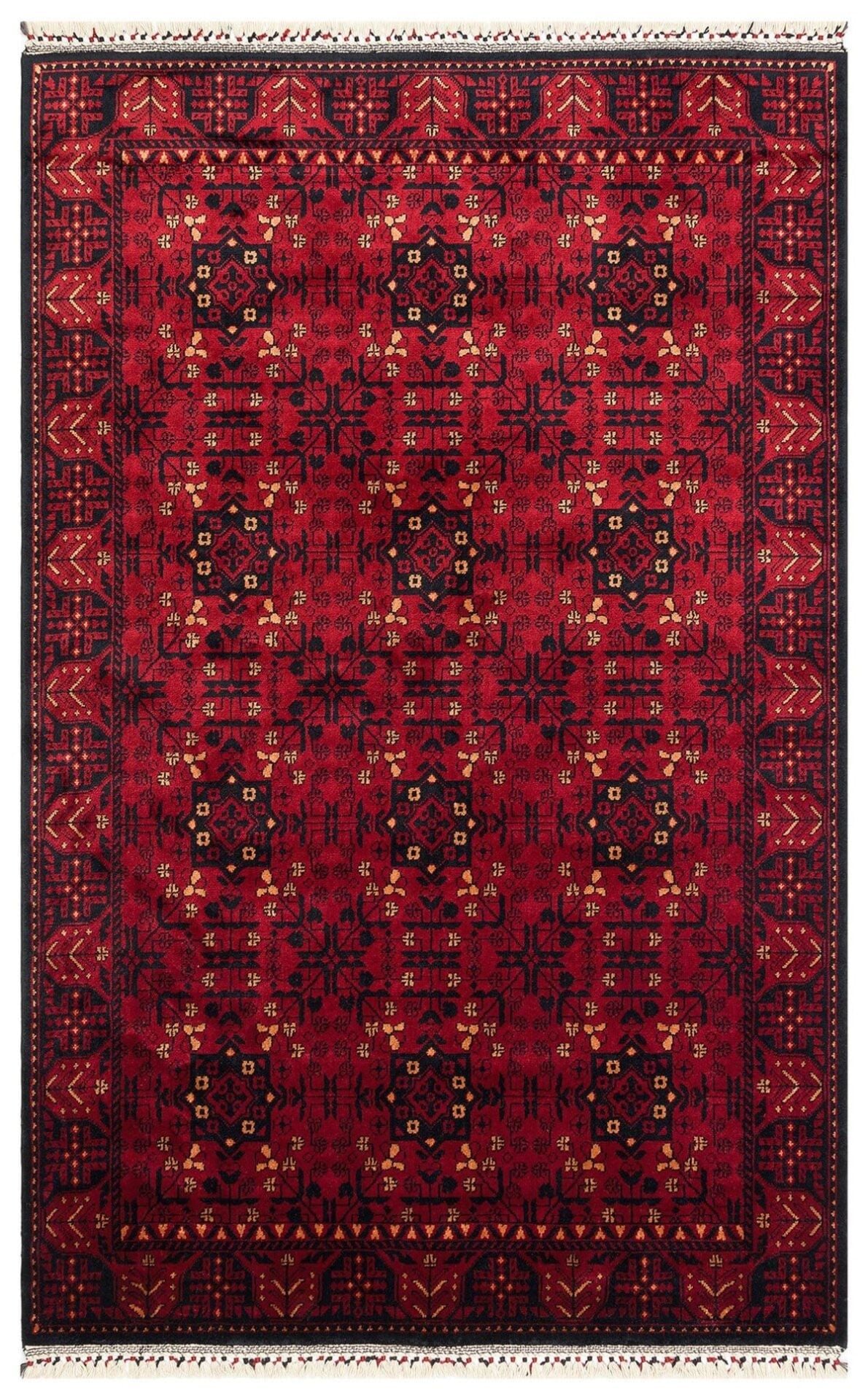 NOSTALJI 952 RED Afgan / Yağcıbedir Desenli El Emeği ile Özel Tezgahlarda Üretilen Tensel Uşak Halısı 130x190 cm