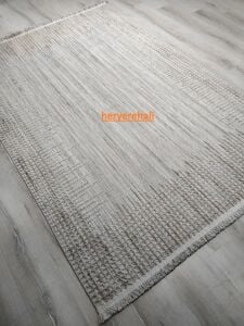 COZY CZY 01 GREY BEIGE Hav Toz Vermez Modern Örgü Dokuma Makine Halısı 120x180 cm