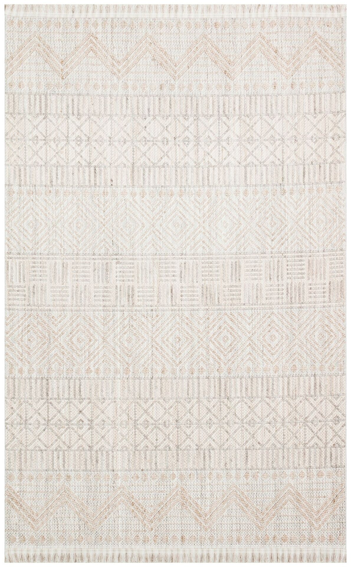 COZY CZY 02 GREY BEIGE Hav Toz Vermez Modern Örgü Dokuma Makine Halısı 120x180 cm