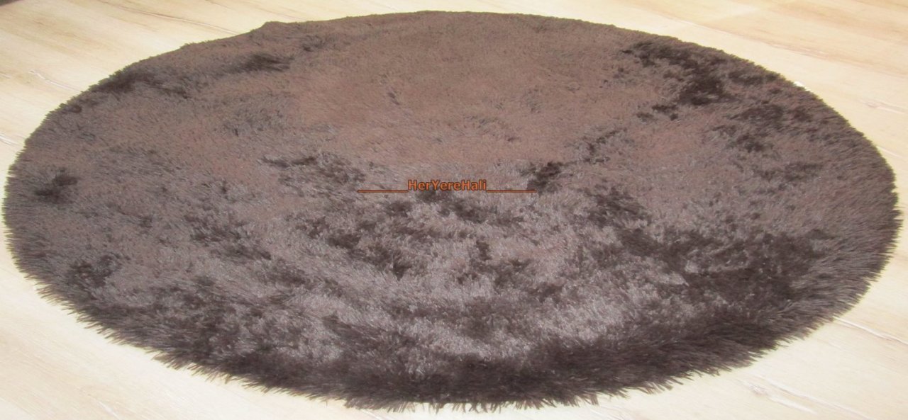 Doğuş Peluş Tavşan Tüyü 140x200cm Kaymaz Tabanlı Oval Halı Kahve