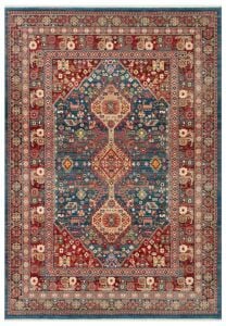 KYBELE KYB 05 NAVY RED XW Sıcak Renk Tonlu Otantik Makine Halısı