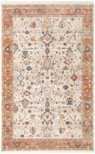 PIETRA PTA 01 CREAM TERRA Sıcak Renk Tonlarını Etnik Desenler ile Buluşturan Yumuşak Tuşeli Makine Halısı 160x230 cm