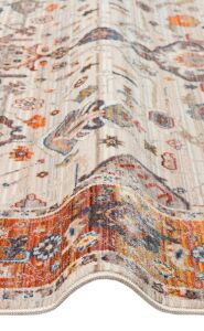 PIETRA PTA 01 CREAM TERRA Sıcak Renk Tonlarını Etnik Desenler ile Buluşturan Yumuşak Tuşeli Makine Halısı 160x230 cm