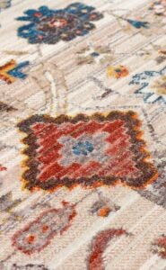 PIETRA PTA 01 CREAM TERRA Sıcak Renk Tonlarını Etnik Desenler ile Buluşturan Yumuşak Tuşeli Makine Halısı 160x230 cm