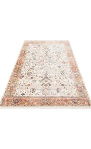 PIETRA PTA 01 CREAM TERRA Sıcak Renk Tonlarını Etnik Desenler ile Buluşturan Yumuşak Tuşeli Makine Halısı 160x230 cm