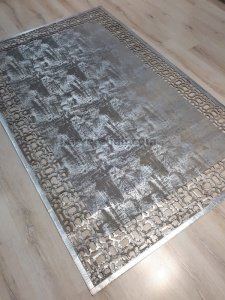 Bianca BNC02 Grey Silver Gri Deri Halı 150x230 cm