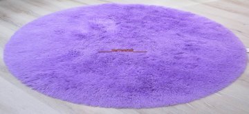 Doğuş Peluş Tavşan Tüyü 140x200cm Kaymaz Tabanlı Oval Halı Lila