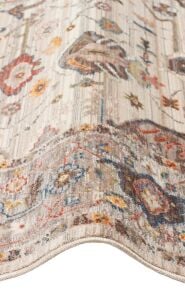 PIETRA PTA 01 CREAM GREY Sıcak Renk Tonlarını Etnik Desenler ile Buluşturan Yumuşak Tuşeli Makine Halısı 160x230 cm