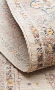 PIETRA PTA 01 CREAM GREY Sıcak Renk Tonlarını Etnik Desenler ile Buluşturan Yumuşak Tuşeli Makine Halısı 160x230 cm