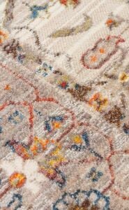 PIETRA PTA 01 CREAM GREY Sıcak Renk Tonlarını Etnik Desenler ile Buluşturan Yumuşak Tuşeli Makine Halısı 160x230 cm