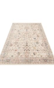 PIETRA PTA 01 CREAM GREY Sıcak Renk Tonlarını Etnik Desenler ile Buluşturan Yumuşak Tuşeli Makine Halısı 160x230 cm