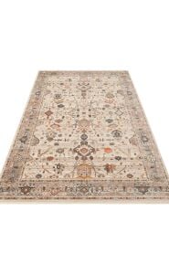 PIETRA PTA 01 CREAM GREY Sıcak Renk Tonlarını Etnik Desenler ile Buluşturan Yumuşak Tuşeli Makine Halısı 160x230 cm