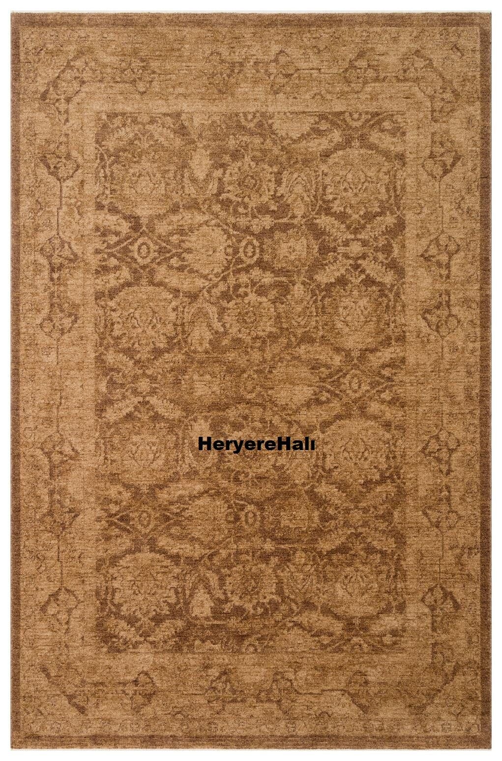 SHIRAZ SHR 01 BEIGE Vintage Eskitme Desenli Modern Yumuşak Dokulu Makine Halısı 170x240 cm