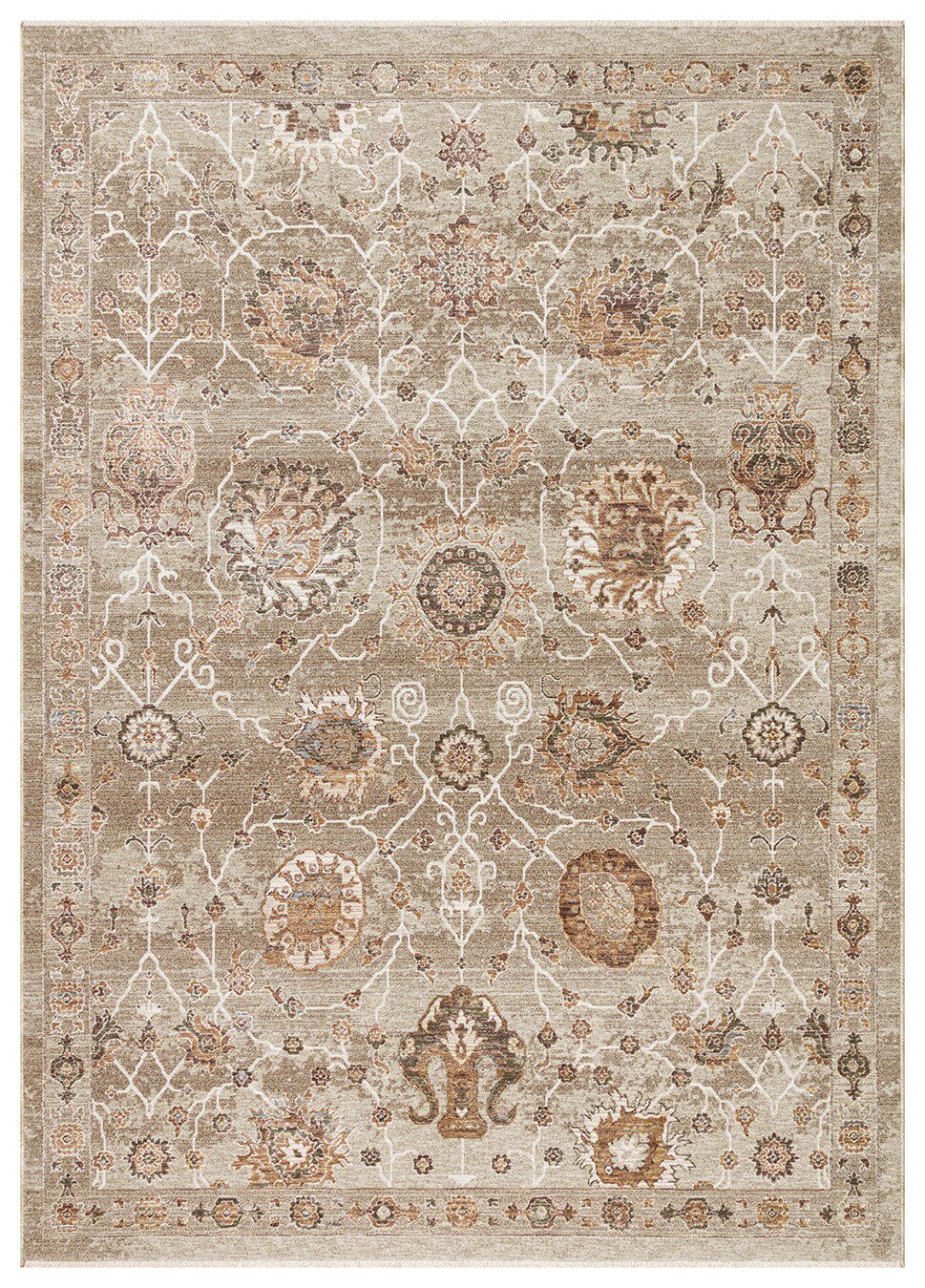 SOFIA SOF 05 CREAM GOLD Renkli El Dokuma Uşak Halı Desenlerine Sahip Makine Halısı 160x230 cm